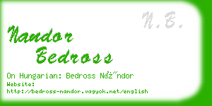 nandor bedross business card